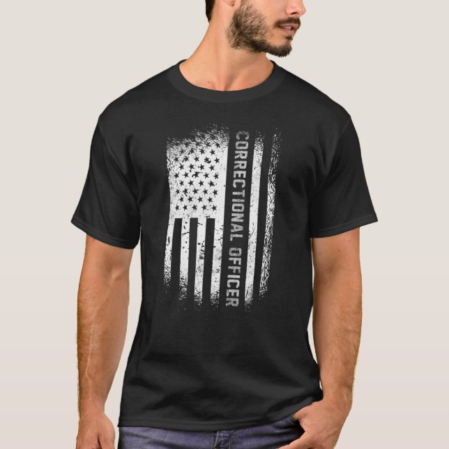 Korrigeringsansvarig med amerikansk Flagga T Shirt (Framsida)