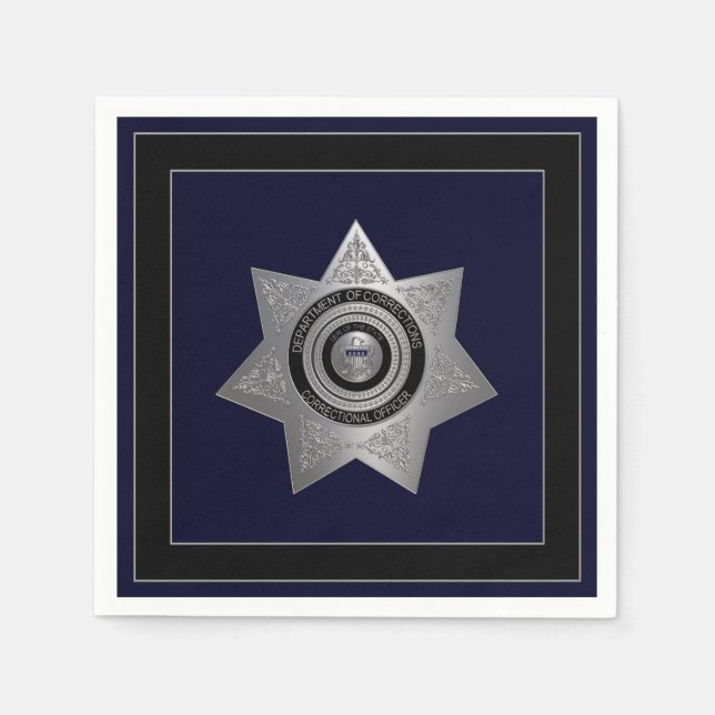 Korrigeringsansvarig Silver Badge Sq-Papper Napkin Pappersservett (Framsidan)