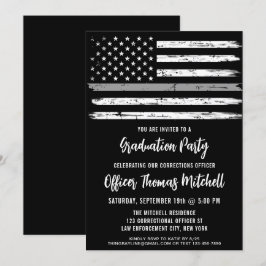 Korrigeringsansvarig Thin Grått Line Studenten Inbjudningar