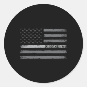 Korrigeringsansvarig Thin Silver Line American Fla Runt Klistermärke