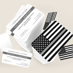 Korrigeringsansvarig Thin Silver Line Flagga Visitkort