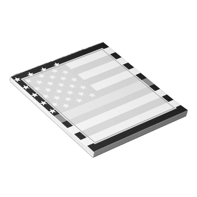 Korrigeringsansvarig Thin Silver Line USA flagga Anteckningsblock (Vinklad)