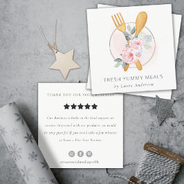 Korrigeringsbegäran för Rosa Blommigt Chef Review Fyrkantigt Visitkort