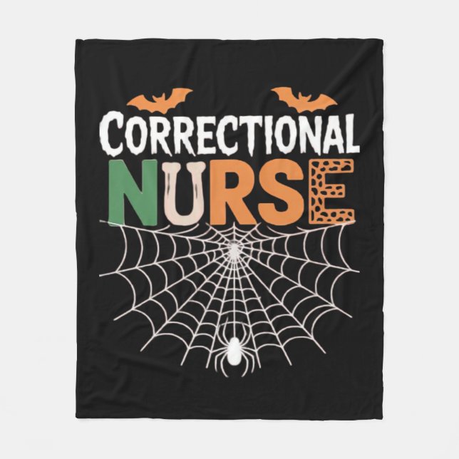 Korrigeringssjuksköterska Halloween Pumpkin Classi Fleecefilt (Framsidan)