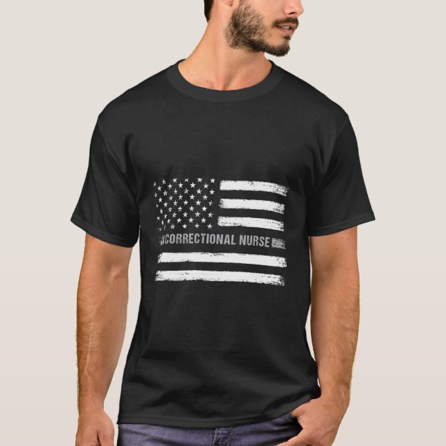 Korrigeringssjuksköterska i USA:s Flagga Health Ca T Shirt (Framsida)
