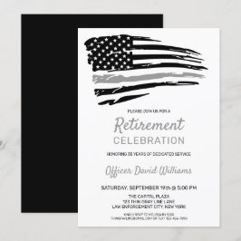 Korrigeringstjänstemans pensionering Tunn grå linj Inbjudningar