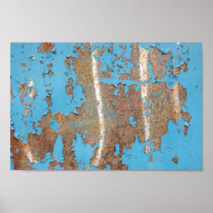 Korroded-metall1617 BLUE RUST STRUKTUR METALL SHIN Poster