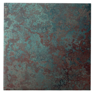 Korrosion "förkopprar" trycket belägger med tege kakelplatta