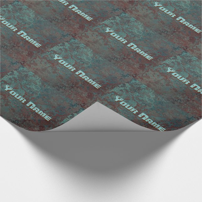 Korrosion " Koppar" skriver ut ditt namn med hjälp Presentpapper (Hörn)