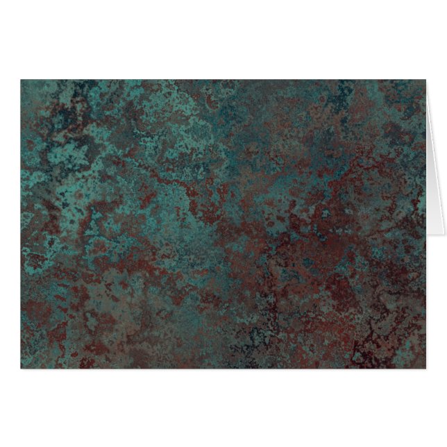 Korrosion "Koppar" skriver ut inuti text Hälsningskort (Framsidan Horizontal)