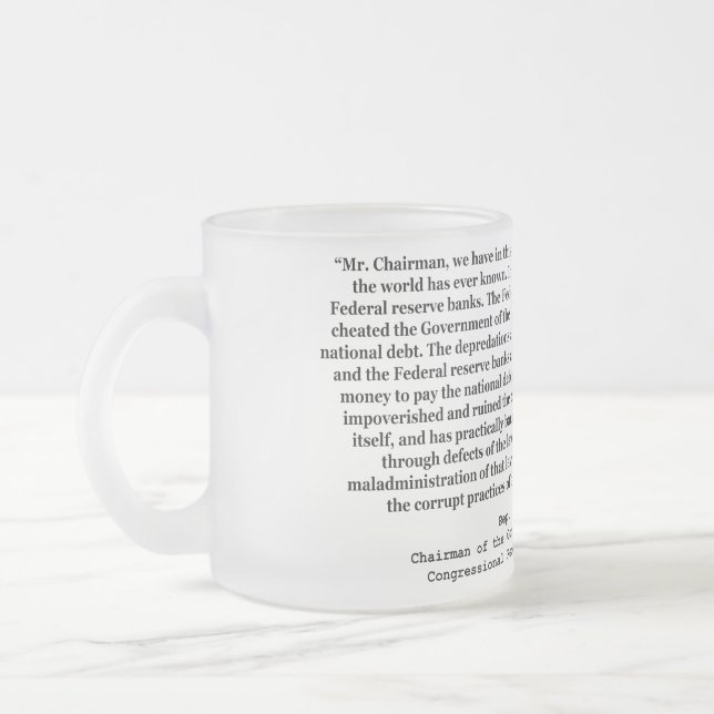 Korrumperat federalt reserverar citationstecken av frostad glasmugg (Vänster)