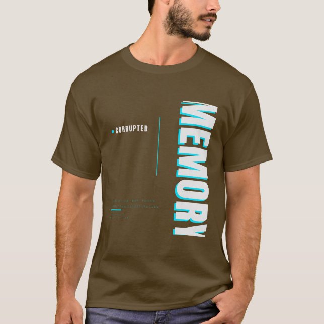 Korrupt Minne Tech Typografi Design T Shirt (Framsida)