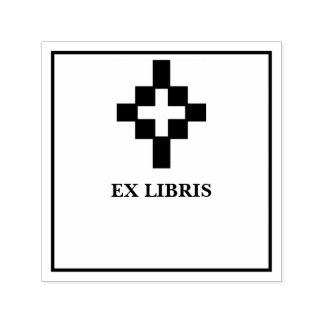 Kors exlibris självfärgande stämpel
