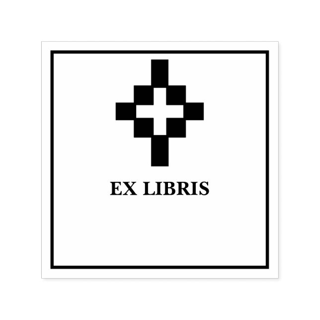 Kors exlibris självfärgande stämpel (Design)