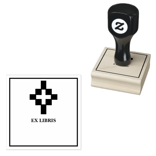 Kors exlibris stämpel (Stämplad)