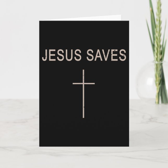 Kors Jesus Spara Minimalistisk Kristet Tro Religiö Kort (Framsida)