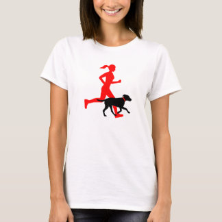 Körs med hund (röd/svart) tee shirt