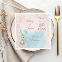 Kors med rosa och blå tvilling Teddybjörnar på gun