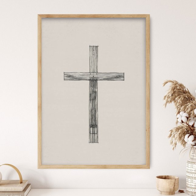 Kors Minimalistisk, Jesus Konst, Jesus VÄGGkonst,  Poster (Skapare uppladdad)