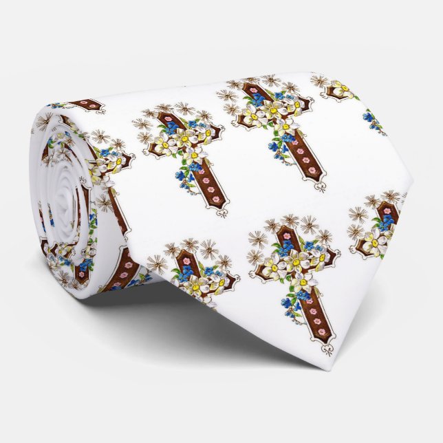 Kors Och Blommor Halsduk Slips (Rullad)