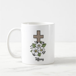 Kors och blommor Personlig  Kaffemugg