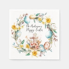 Kors och blomster påsk pappersservett