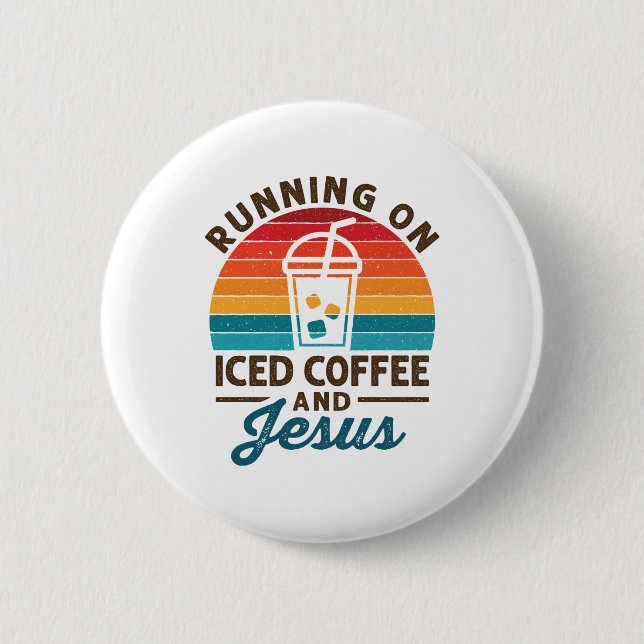 Körs på kaffe och Jesus Retro Knapp (Framsida)