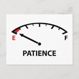 Körs på tomhet: tålamod vykort