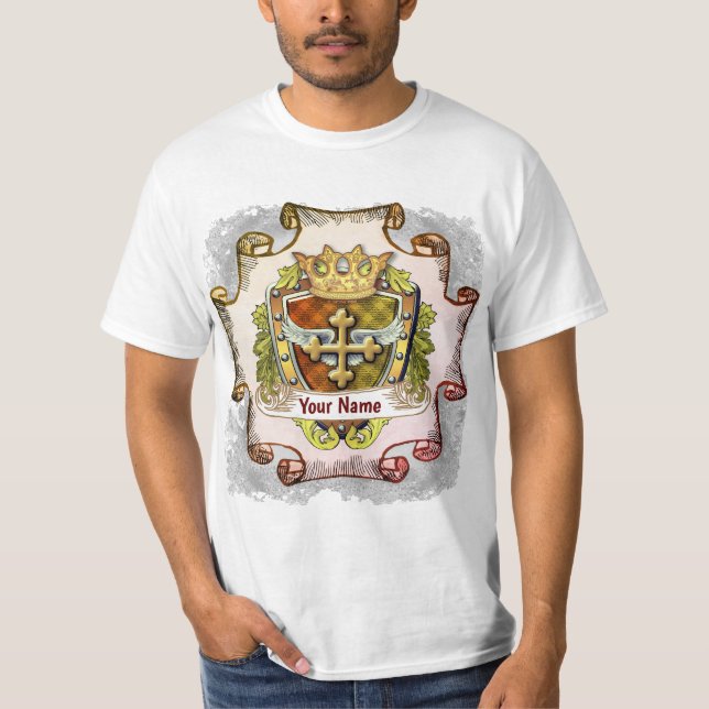 Kors Släkt Vapen  Efternamn  T Shirt (Framsida)