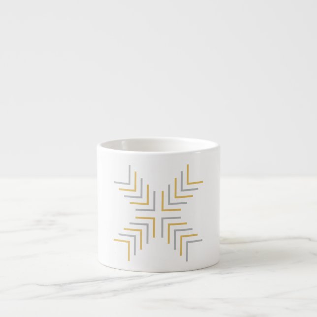 Kors X (guld & grå) Espressomugg (Framsidan)