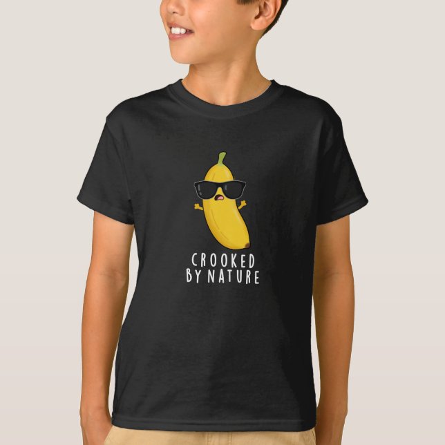 Korsad av Nature Funny Banana Pun Mörk BG T Shirt (Framsida)
