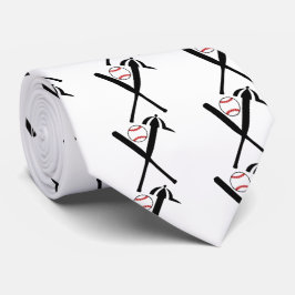 Korsad baseball slår till och locksvarten, röd tie slips