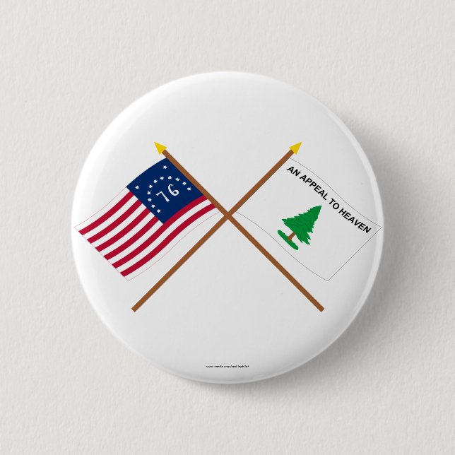 Korsad Bennington och Washington kryssareflaggor Knapp (Framsida)