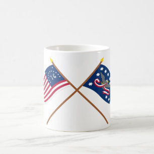 Korsad Bennington och Whiskeyrevoltflaggor Kaffemugg