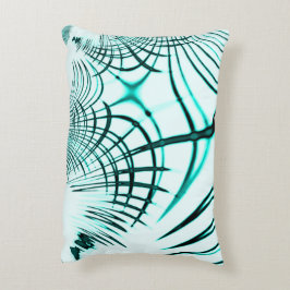 Korsad cyan aqua-böjd linjer på ljusbakgrund prydnadskudde