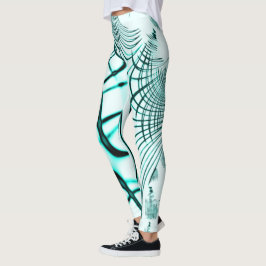 Korsad cyanakakrökt spårning på ljusbakgrund leggings