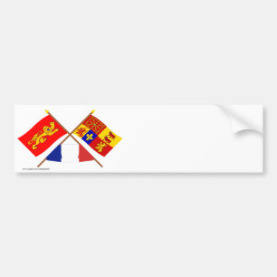 Korsad flaggor av Aquitaine & Pyrénées-Atlantiqu Bildekal