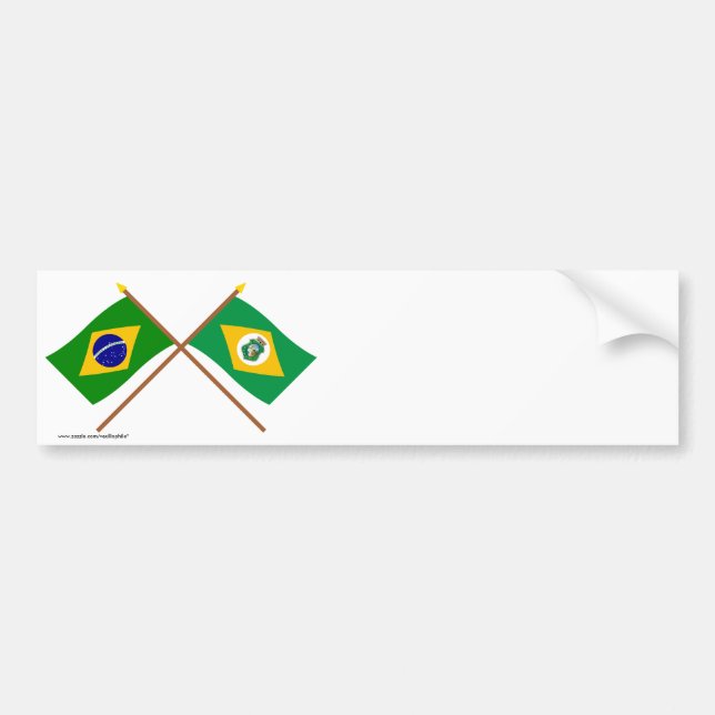 Korsad flaggor av Brasilien och Ceará Bildekal (Framsidan)