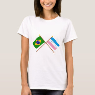 Korsad flaggor av Brasilien och Espírito Santo Tee Shirt