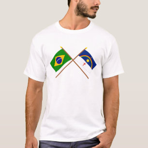 Korsad flaggor av Brasilien och Pernambuco Tröja