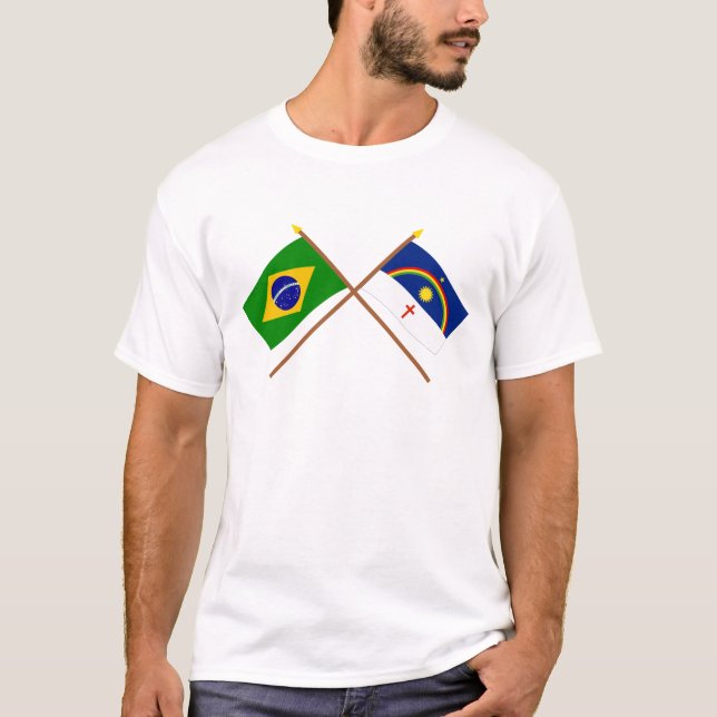 Korsad flaggor av Brasilien och Pernambuco Tröja (Framsida)