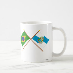 Korsad flaggor av Brasilien och Rio de Janeiro Kaffemugg