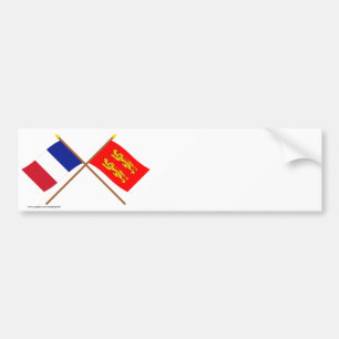 Korsad flaggor av frankriken och Basse-Normandie Bildekal
