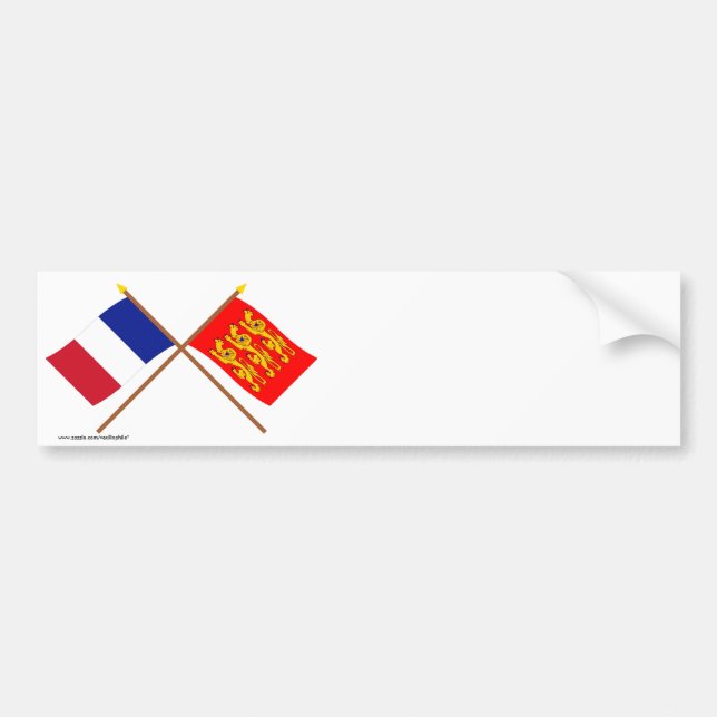 Korsad flaggor av frankriken och Haute-Normandie Bildekal (Framsidan)