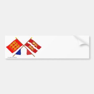 Korsad flaggor av Haute-Normandie & Seine-Maritimt Bildekal