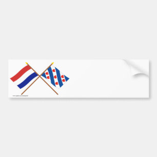 Korsad flaggor av Holland och Friesland Bildekal