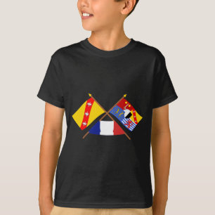 Korsad flaggor av Lorraine och Moselle Tee Shirt