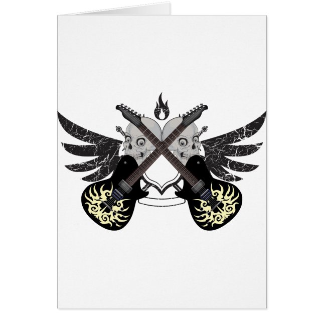 Korsad gitarrer och döskallar hälsningskort (Framsidan)