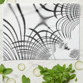 Korsad grått linjer påminner oss om teckning i klo kökshandduk