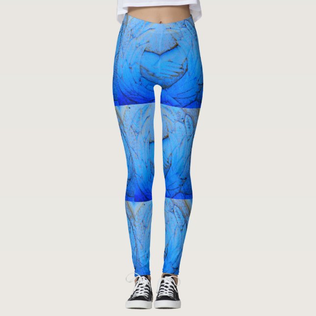 korsad händer blå leggings (Framsida)